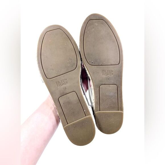 Eileen fisher white leather espardrille shoe 7.5 - Picture 5 of 8